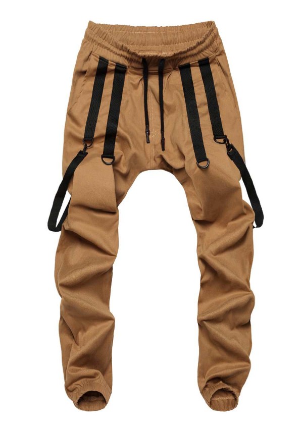 Herren Joggers mit Hosenträgern camel