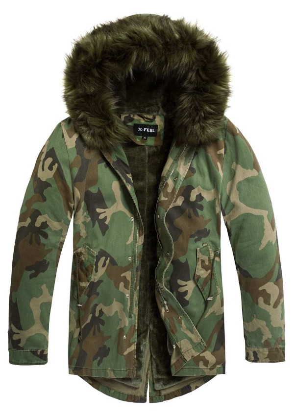 Herren Winterjacke Camo